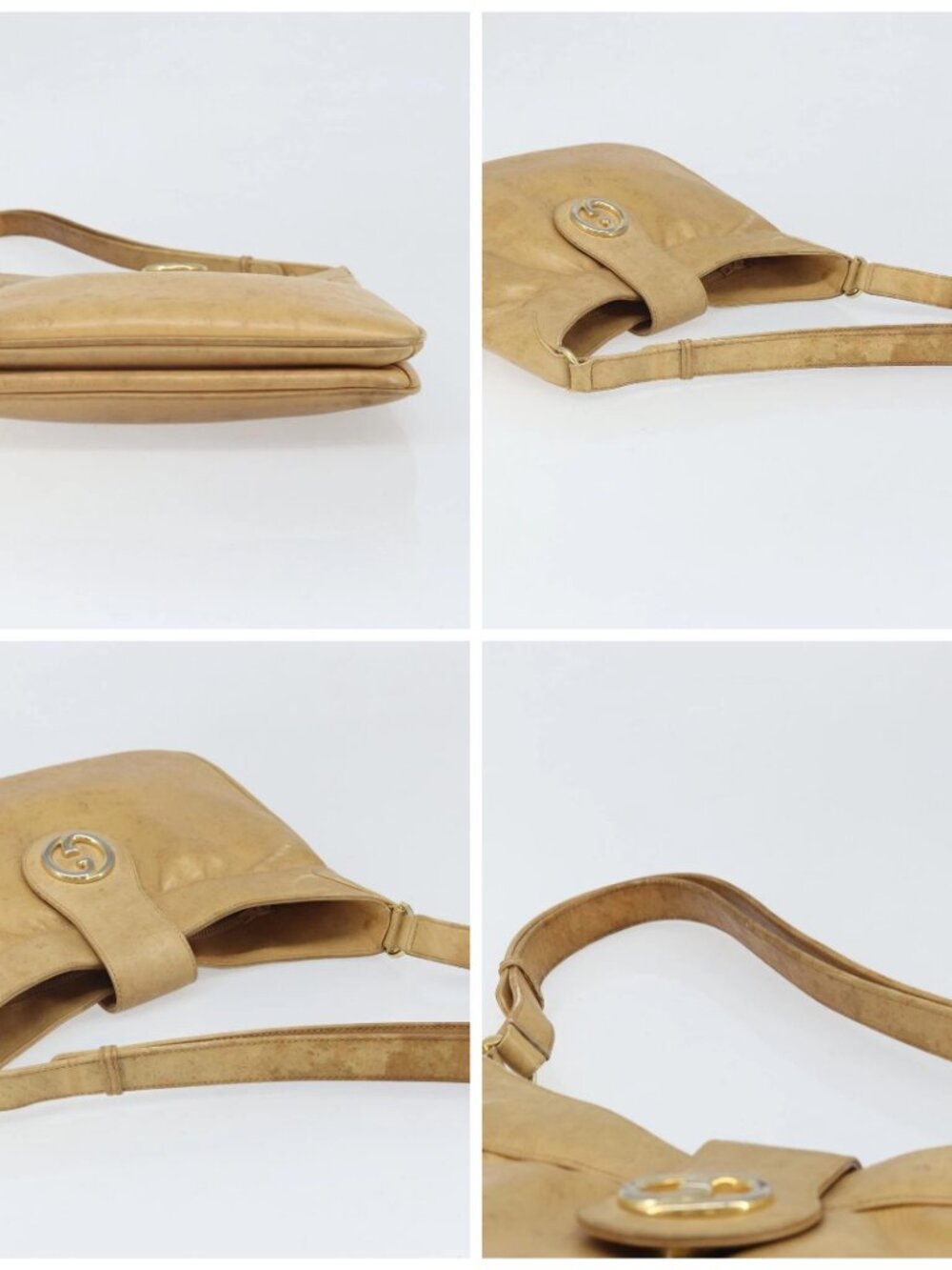 GUCCI Shoulder Bag Leather Beige Gold - Picture 16 of 16